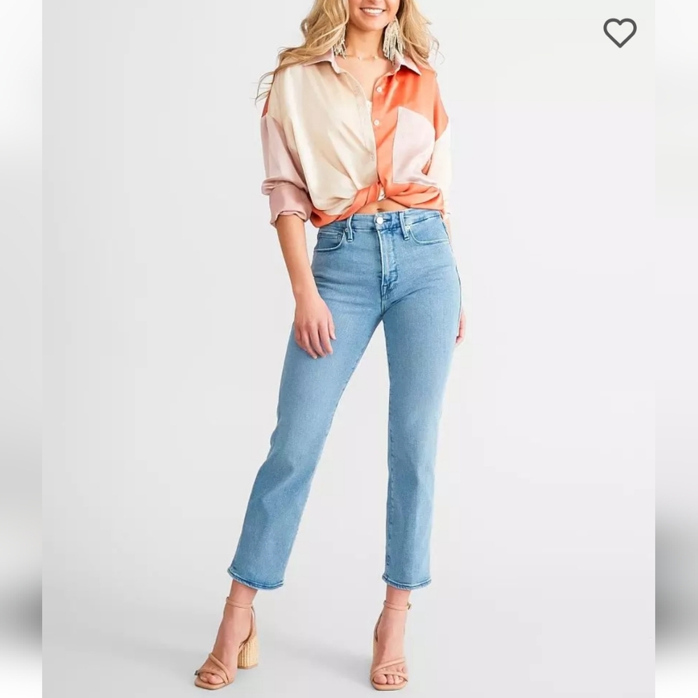 Good American Good Legs High Rise Straight Stretch Jean